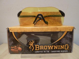 Browning 127175 – Lunettes De Tir Jaunes, Verres Polycarbonate Haute Résistance, Nez Et Tempes Antidérapants