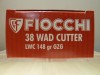 LOT DE 1000 CARTOUCHES FIOCCHI 38SP 148GRAINS WAD-CUTTER