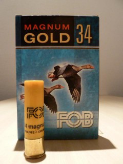 CARTOUCHE CALIBRE  20 MAGNUM FOB GOLD 34