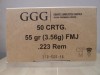 CARTOUCHE GGG CALIBRE 223R (5,56x45 ) FMJ 55 GRS
