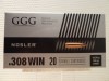 CARTOUCHE GGG CALIBRE 308W HPBT 168 GRS