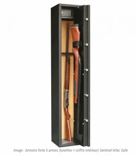 ARMOIRE FORTE 5 ARMES (LUNETTES + COFFRE INTÉRIEUR) SENTINEL INFAC SAFE