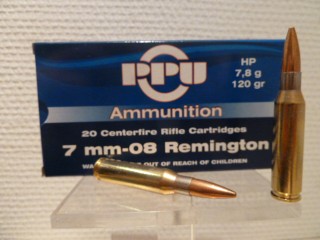CARTOUCHE PARTIZAN CALIBRE 7-08 REMINGTON 120GR HP
