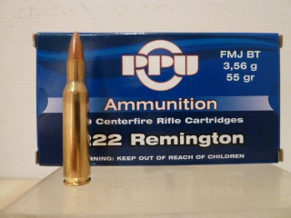 PARTIZAN CALIBRE 222REM  FMJ  55 GRAINS