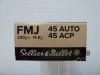 CARTOUCHES SELLIER-BELLOT CALIBRE 45 AUTO 230gr FMJ