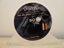 BOITE DE 50 CARTOUCHES WALTHER CALIBRE 9mm ou 380RK &agrave; BLANC