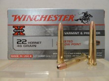 WINCHESTER CALIBRE 22 HORNET JACKETED HOLLOW POINT 46 GRAINS